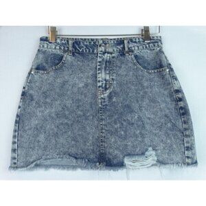 Hyfve Hyfve Hyfve Women's Skirt Denim Jean Distressed Size Medium 80s Stone Wash